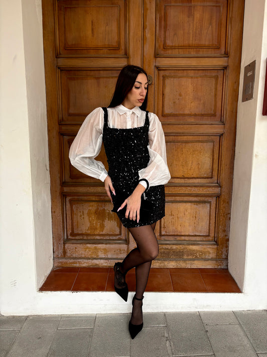 mini abito in paillettes